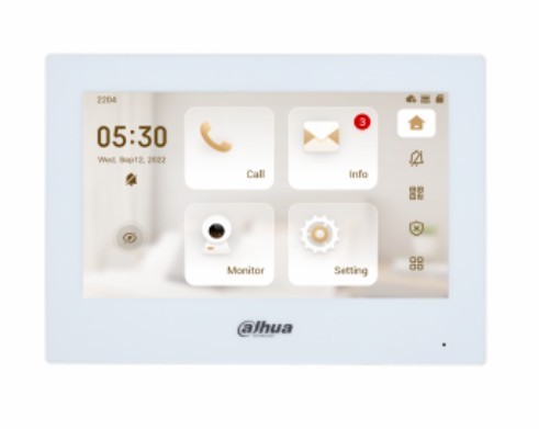 DHI-VTH2621GW-WP. Monitor Dahua VTH  7" WiFi PoE/12v Audio Touch Alarma
